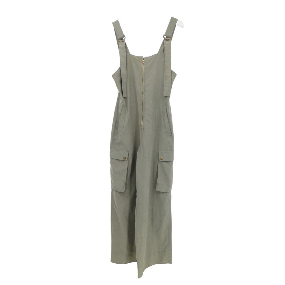 Choosy Olive Green‎ Jumpsuit Women's Utility Cargo Wide Leg Romper Size M